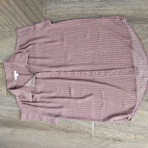 Button up cap sleeve blouse